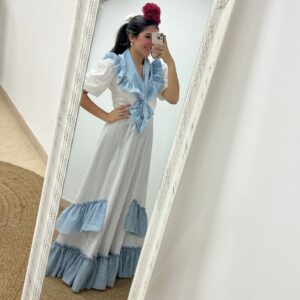 CONJUNTO ROCÍO MINI FLOR AZUL